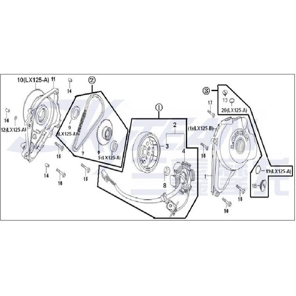 SKYTEAM BUBBLY STATOR KOMPLE #ST125BB E0804